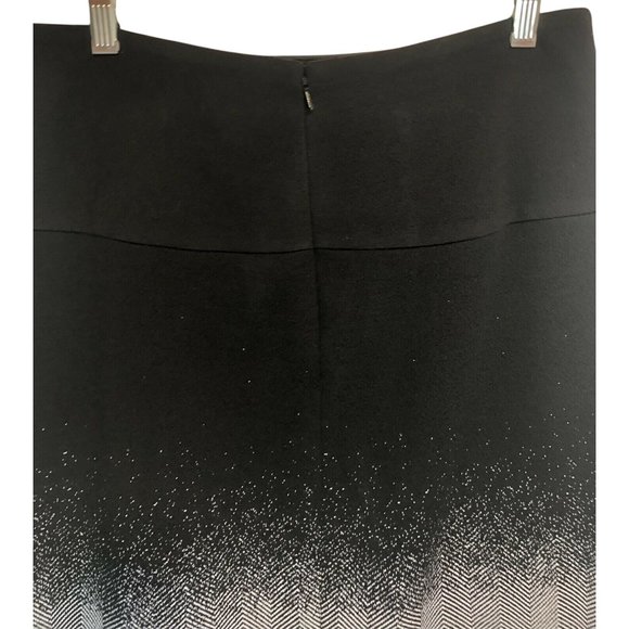W by Worth Women’s Size 6 Black Pleat Lined Skirt Herringbone Border - Picture 4 of 8